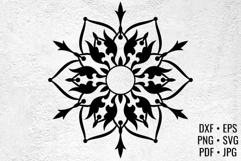 6-point Floral Mandala Monogram cut files SVG Angel on Empire 