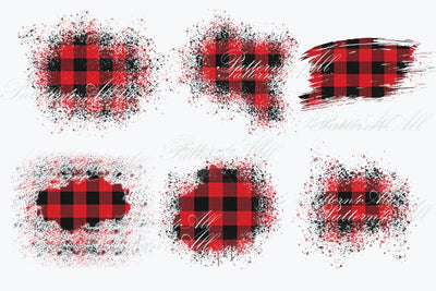 6 Red Plaid background plaid, Check splashes, Buffalo plaid Patches, Sublimation Patches PNG, design elements for t-shirts,instant download Sublimation ArtStudio 
