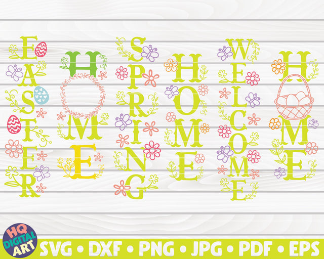 6 Spring/Easter Porch Signs SVG Bundle SVG HQDigitalArt 
