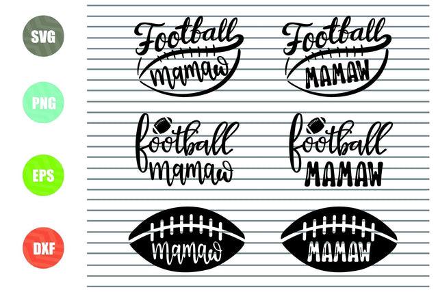 6 Styles Football Mamaw Svg - Football Svg, Png, Dxf, Eps Cut Files SVG Artstoredigital 