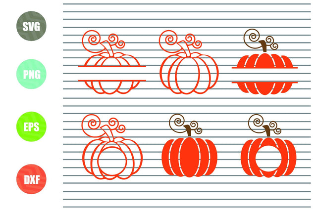 6 Styles Pumpkin Svg, Fall Pumpkin Svg, Silhouette Cameo, Cricut, Cutting Files, Svg Files, Pumpkin clipart ,Pumpkin set svg, DXF PNG EPS SVG Artstoredigital 
