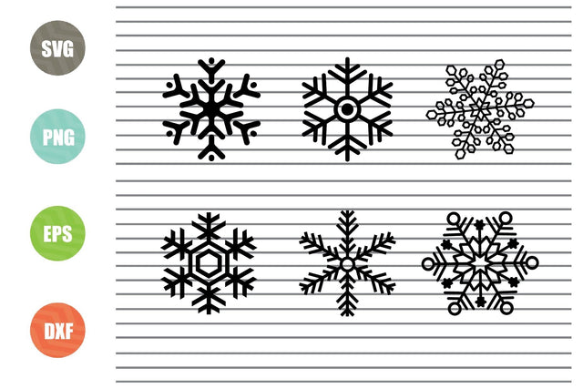 6 Styles Snowflake Svg - Christmas Svg, Png, Dxf, Eps Cut Files SVG Artstoredigital 