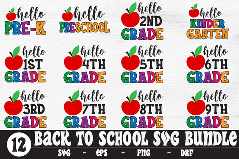 60 Back To School svg Mega Bundle, Teacher svg Bundle, 1st Day of School svg, Teacher shirt svg, Kindergarten, Pre-k, 1st Grade to 6th grade SVG Svgcraft 