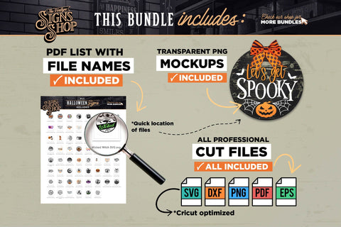 60 Halloween Door Signs | MEGA Bundle | SVG BEST SELLER SVG The Vintage Signs Shop 