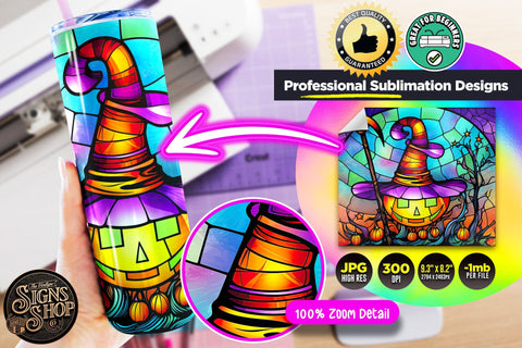 60 Halloween Tumbler Wraps Bundle | Stained glass Sublimation The Vintage Signs Shop 