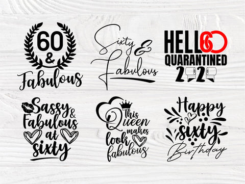 60th Birthday SVG Bundle, Birthday Shirt Designs SVG TonisArtStudio 