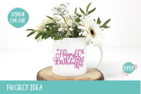 60th Birthday SVG | Happy 60th Birthday Cake Topper SVG SVG OyoyStudioDigitals 