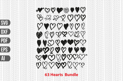 63 Hearts Bundle SVG shah alam 