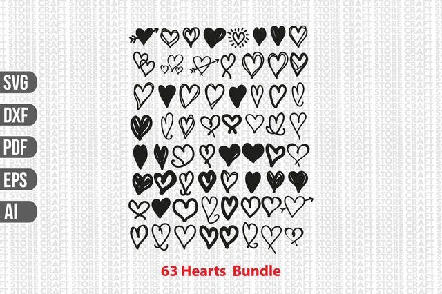 63 Hearts Bundle SVG shah alam 