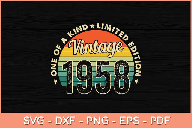 64 Years Old Vintage 1958 Limited Edition 64th Birthday Svg File SVG Helal 