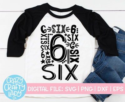 6th Birthday Collage | SVG Cut File SVG Crazy Crafty Lady Co. 