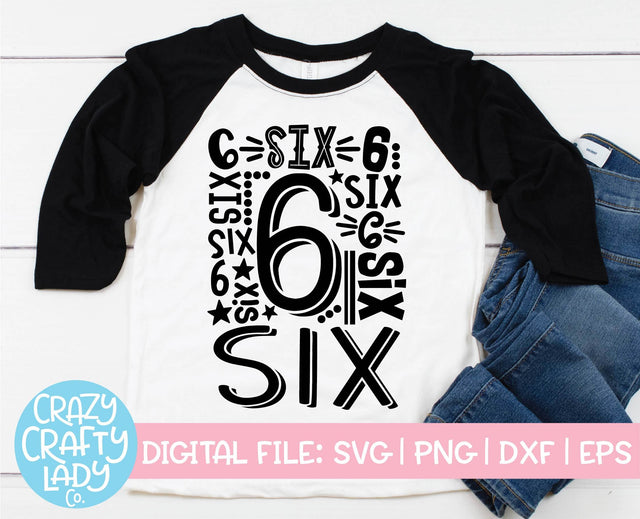 6th Birthday Collage | SVG Cut File SVG Crazy Crafty Lady Co. 