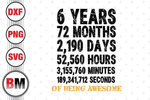 6th Birthday Countdown SVG, PNG, DXF Files SVG BMDesign 