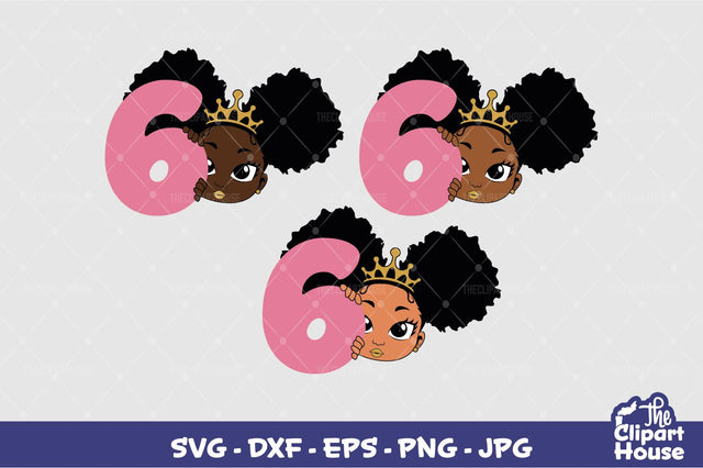 6th Birthday Girl Peek SVG The Clipart House 