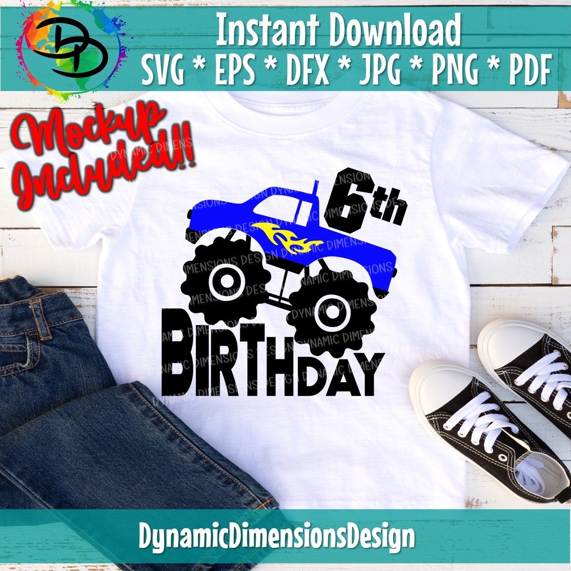 Birthday Monster Truck Svg - Birthday Shirt Svg - So Fontsy