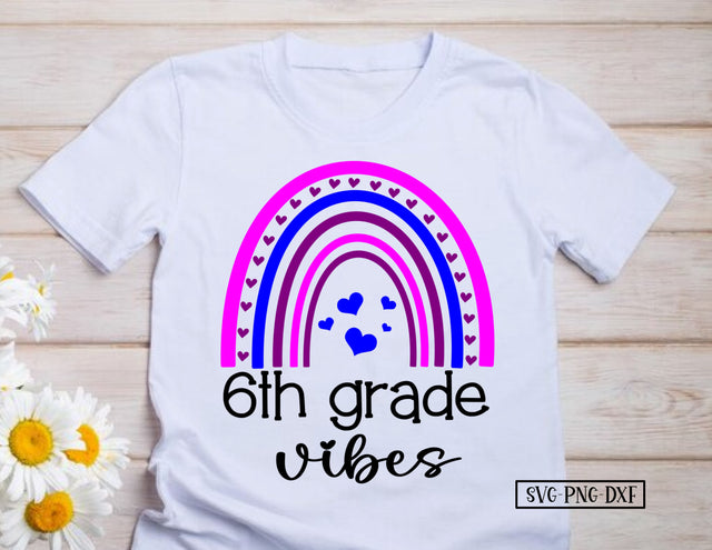 6th Grade VIbes Boho Rainbow SVG Calico Creations Svg 