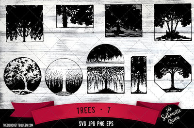 7. Trees - 7 SVG -Vector Art Commercial & Personal Use- Cricut,Silhouette,Cameo,Vinyl Cut SVG Loveleen Kaur 