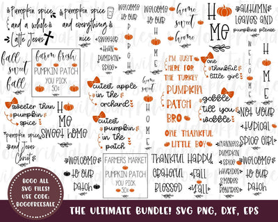 70 DESIGNS! Thanksgiving svg bundle, fall svg bundle, toddler fall svgs, home fall decor svgs, thankful svg, pumpkin spice svg pumpkin svg SVG WildOakSVG 