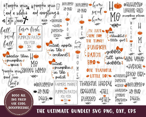 70 DESIGNS! Thanksgiving svg bundle, fall svg bundle, toddler fall svgs, home fall decor svgs, thankful svg, pumpkin spice svg pumpkin svg SVG WildOakSVG 