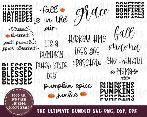 70 DESIGNS! Thanksgiving svg bundle, fall svg bundle, toddler fall svgs, home fall decor svgs, thankful svg, pumpkin spice svg pumpkin svg SVG WildOakSVG 