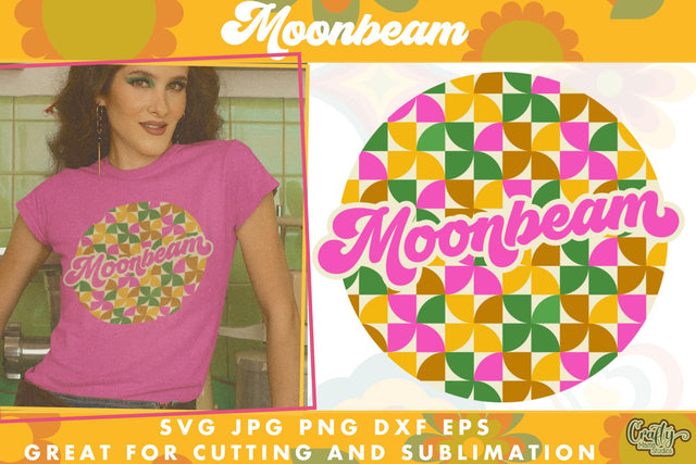 70s Groovy Hippie Svg | Moonbeam Retro Design SVG Crafty Mama Studios 