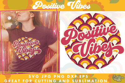 70s Groovy Hippie Svg | Positive Vibes Design SVG Crafty Mama Studios 