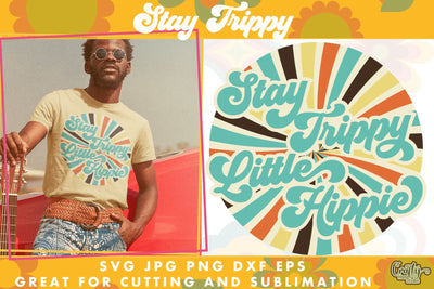 70s Groovy Hippie Svg | Stay Trippy Little Hippie Design SVG Crafty Mama Studios 