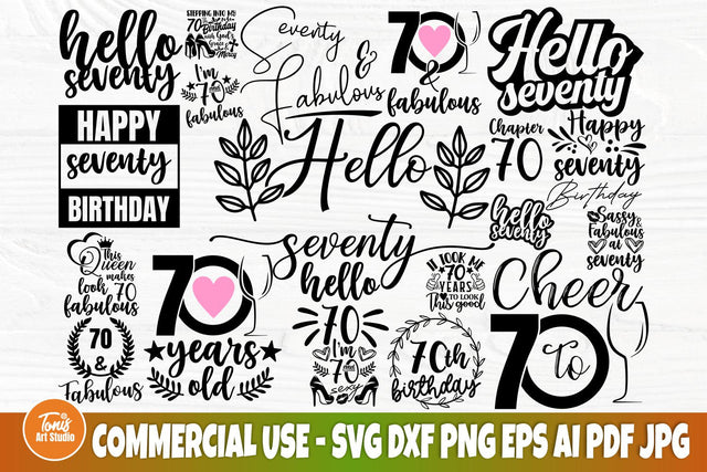 70th Birthday SVG, Happy Birthday Svg, Seventy Svg SVG TonisArtStudio 