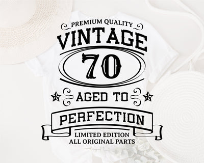 70th Birthday SVG, Vintage Birthday, limited edition svg, funny birthday SVG, Original Parts, Cut File, Instant Download SVG Fauz 