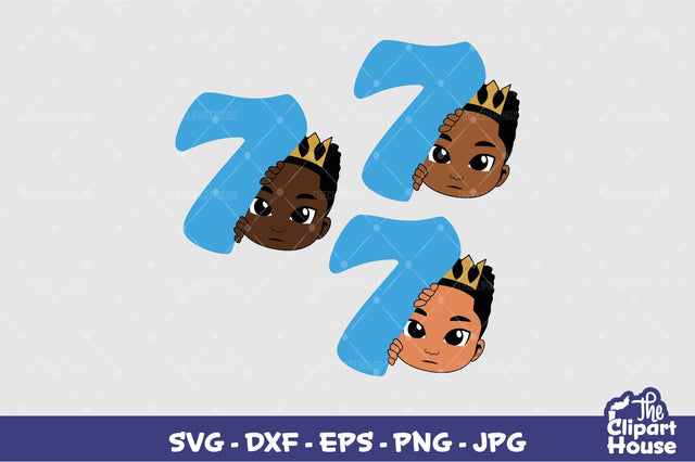7th Birthday Boy Peek SVG The Clipart House 