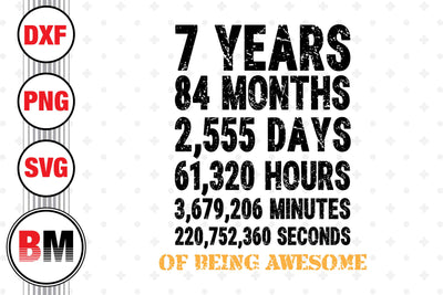 7th Birthday Countdown SVG, PNG, DXF Files SVG BMDesign 