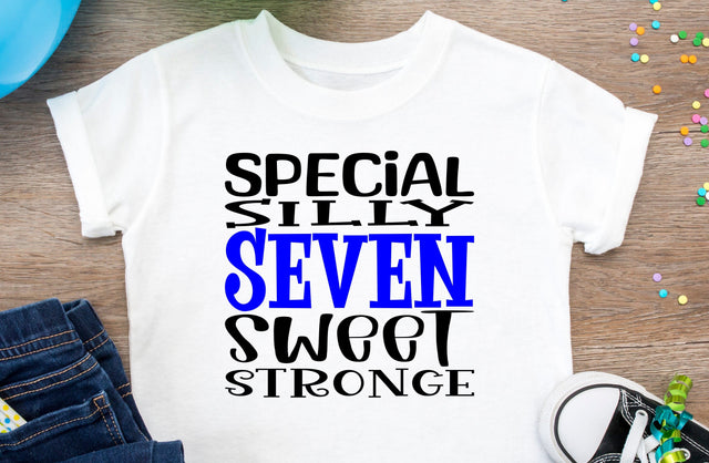 7th birthday, seven, words SVG Calico Creations Svg 