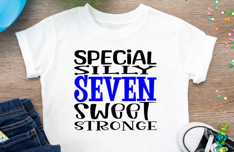 7th birthday, seven, words SVG Calico Creations Svg 