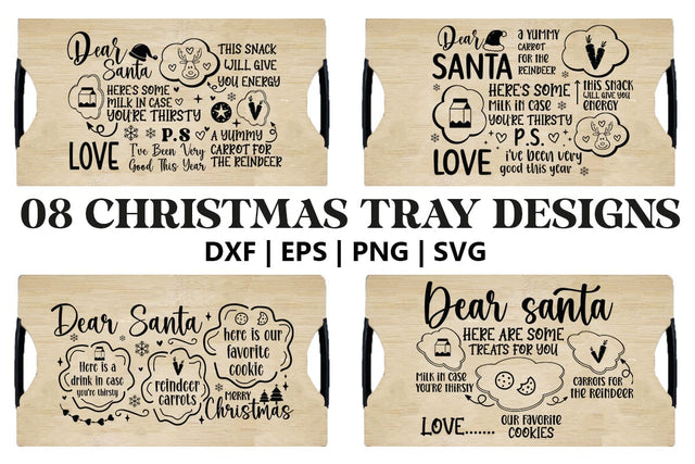 8 Dear Santa tray svg, Dear Santa tray svg, Milk and Cookies, cookies for Santa tray svg, carrot svg, Santa Cookie tray svg, Milk for Santa SVG etcify 