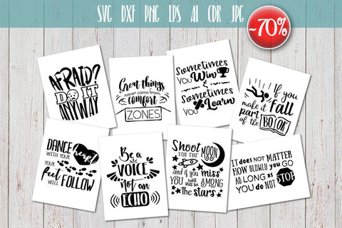 8 Hand Lettered motivation quotes Set SVG SVG VectorSVGdesign