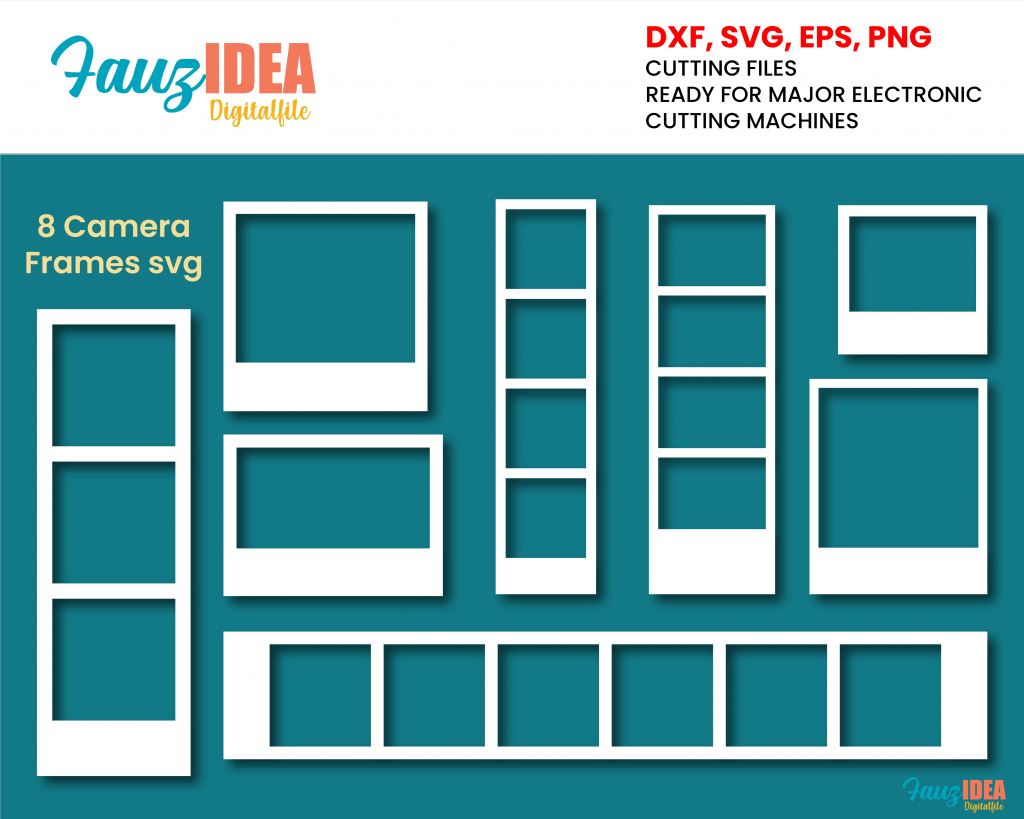 Camera Frame Graphics 8 Instant Camera Frames | Vector Set | Cutting Files, Personal Commerc ...