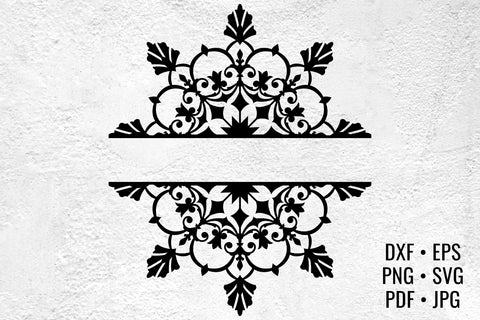 8-point Floral Mandala Monogram cut files SVG Angel on Empire 