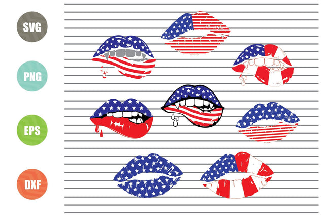 8 Styles Lips 4th of July Svg, Flag Lips Svg, Fourth Of July svg, Stars And Stripes svg, 4th of July Lips svg, Summer svg, Patriotic svg, Amercian Flag svg, USA svg, Star Spangle svg SVG Artstoredigital 