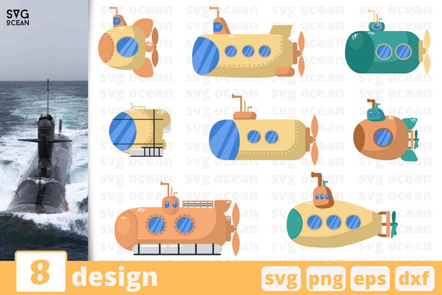 8 Submarine designs cricut svg SVG SvgOcean 