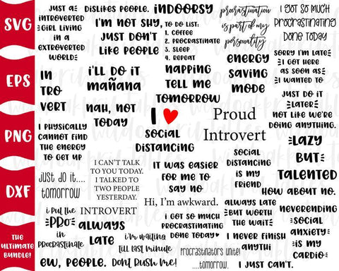 80 designs! introvert svg bundle, introverts svg, funny svg sayings, socially awkward svg, introvert life svg, social svg, funny svg bundle SVG WildOakSVG 