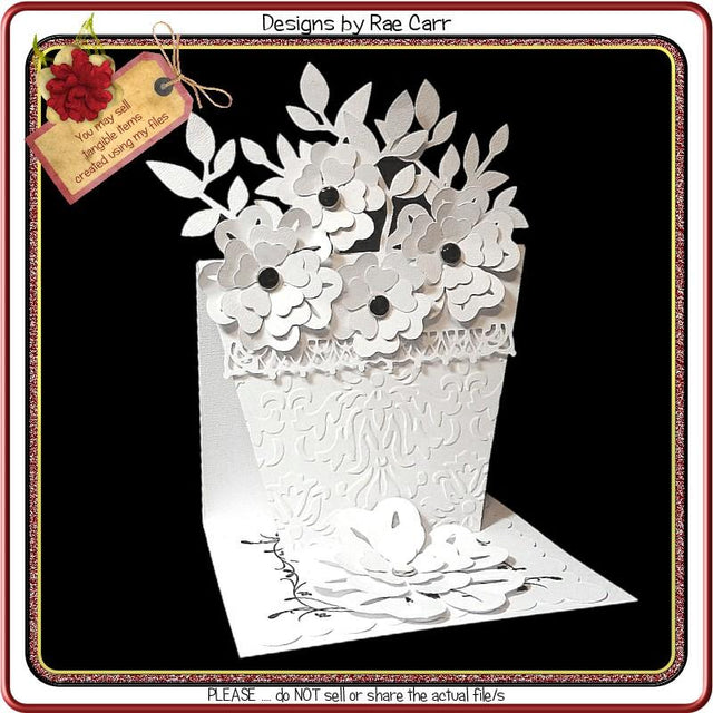 800 Flowerpot Shaped Easel Card SVG Designs by Rae 