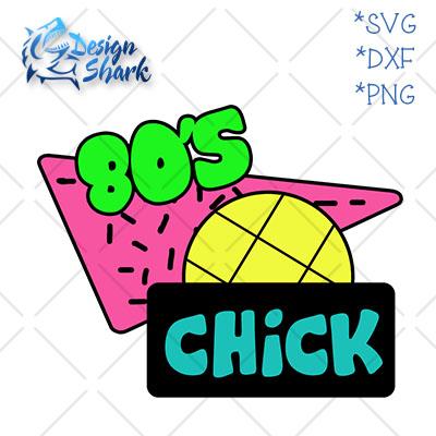 80s Chick SVG Design Shark 