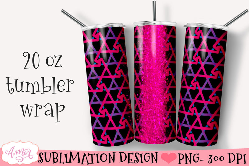 80's inspired tumbler design for sublimation Sublimation Amorclipart 