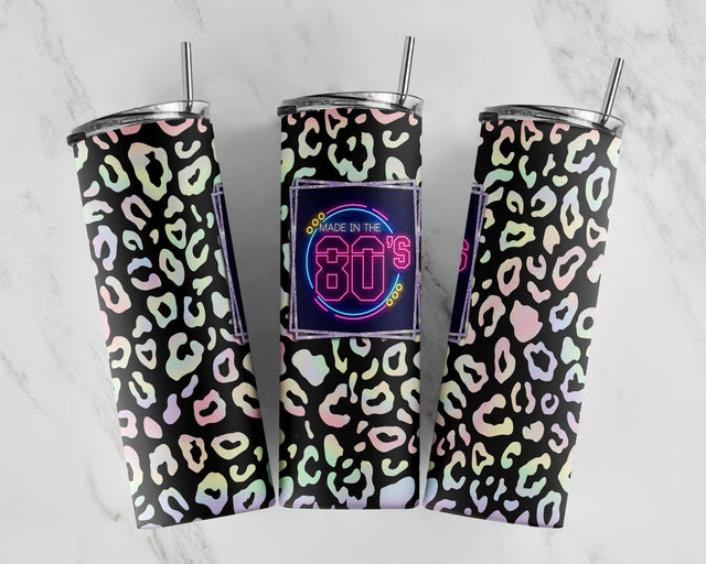 80s tumbler wrap, 80s tumbler png, popular png, 80s kid, I love the 80’s tumbler wrap, 80’s gift, holopgraphic, leopard print svg, neon png Sublimation CaldwellArt 