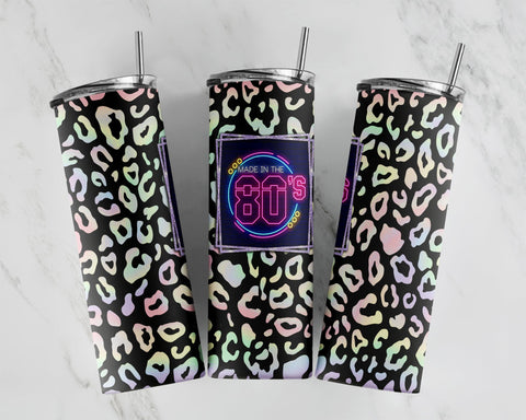 80s tumbler wrap, 80s tumbler png, popular png, 80s kid, I love the 80’s tumbler wrap, 80’s gift, holopgraphic, leopard print svg, neon png Sublimation CaldwellArt 