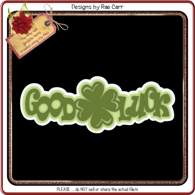 825 Good Luck Greeting Mat SVG Designs by Rae 