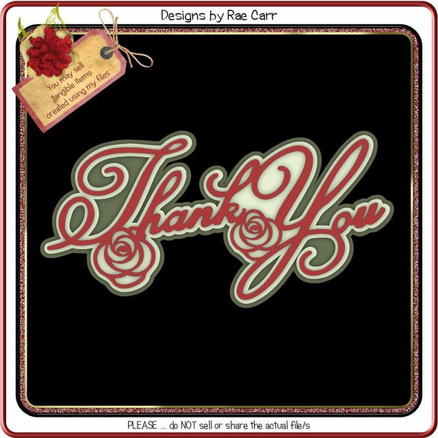 827 Thank You Greeting Mat SVG Designs by Rae 