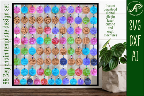 88 personalized keychain DIGITAL designs SVG bundle SVG APInspireddesigns 