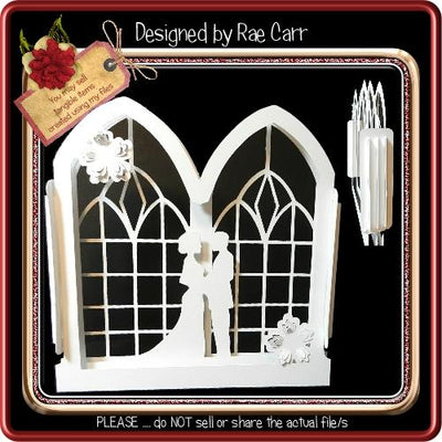 898 Sliceform Church Wedding Card SVG Designs by Rae 