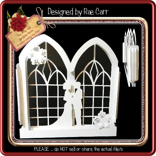 898 Sliceform Church Wedding Card SVG Designs by Rae 